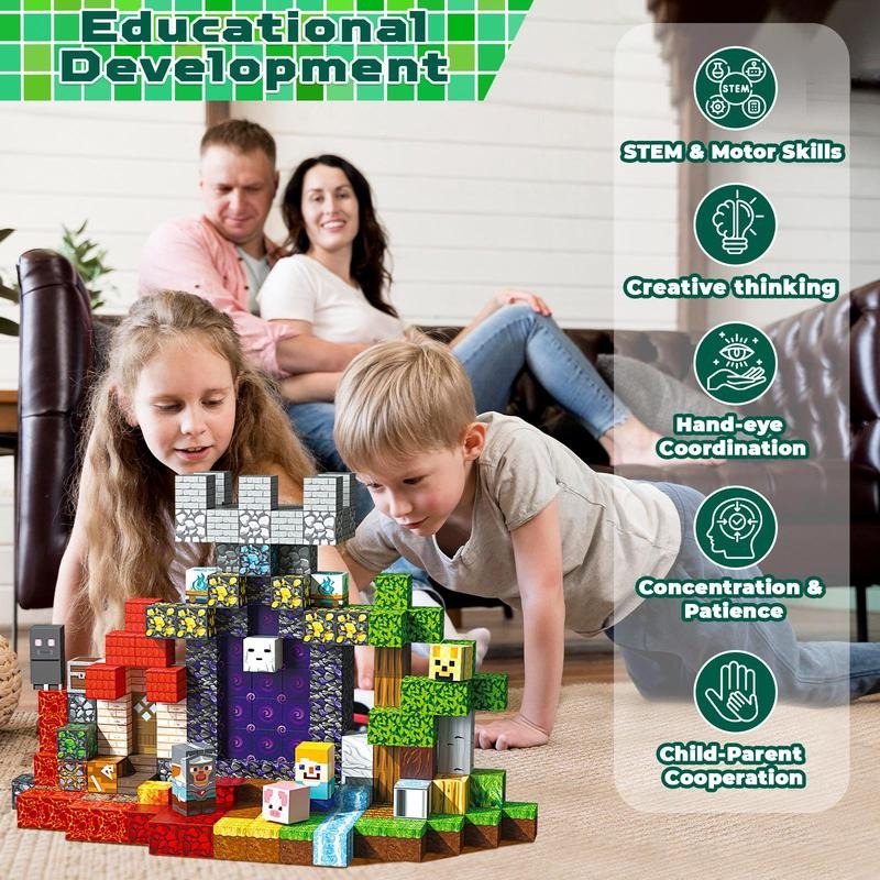 LilToyLab™ Minecraft Magnetic Building Blocks (100 PCS)