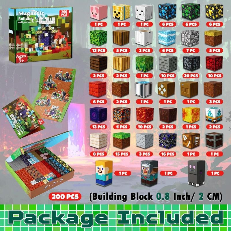 LilToyLab™ Minecraft Magnetic Building Blocks (100 PCS)